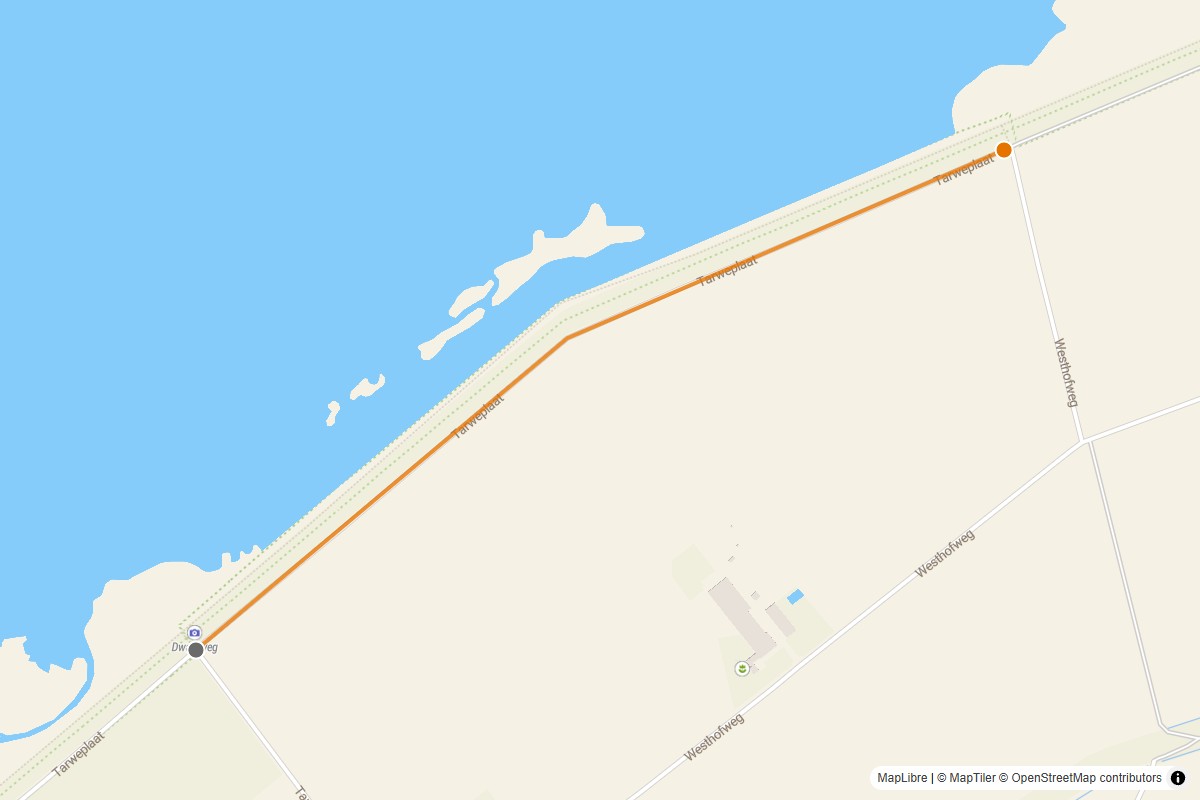 Overzichtskaart van de gravelroute #06 Gravelstrook Tarweplaat bij Rilland