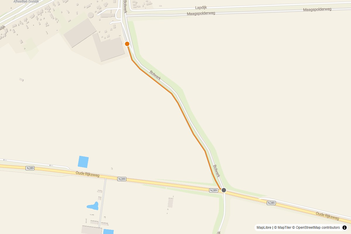 Overzichtskaart van de gravelroute #09 Gravelstrook Bolwerk bij Oostdijk