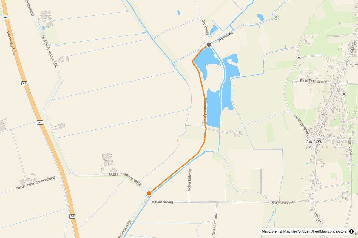 Overzichtskaart van de gravelroute #26 Gravelstrook Noordpolder bij Ossendrecht