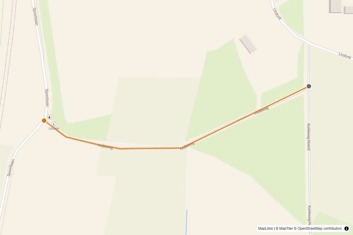 Overzichtskaart van de gravelroute #29 Gravelstrook Holleweg bij Hoogerheide