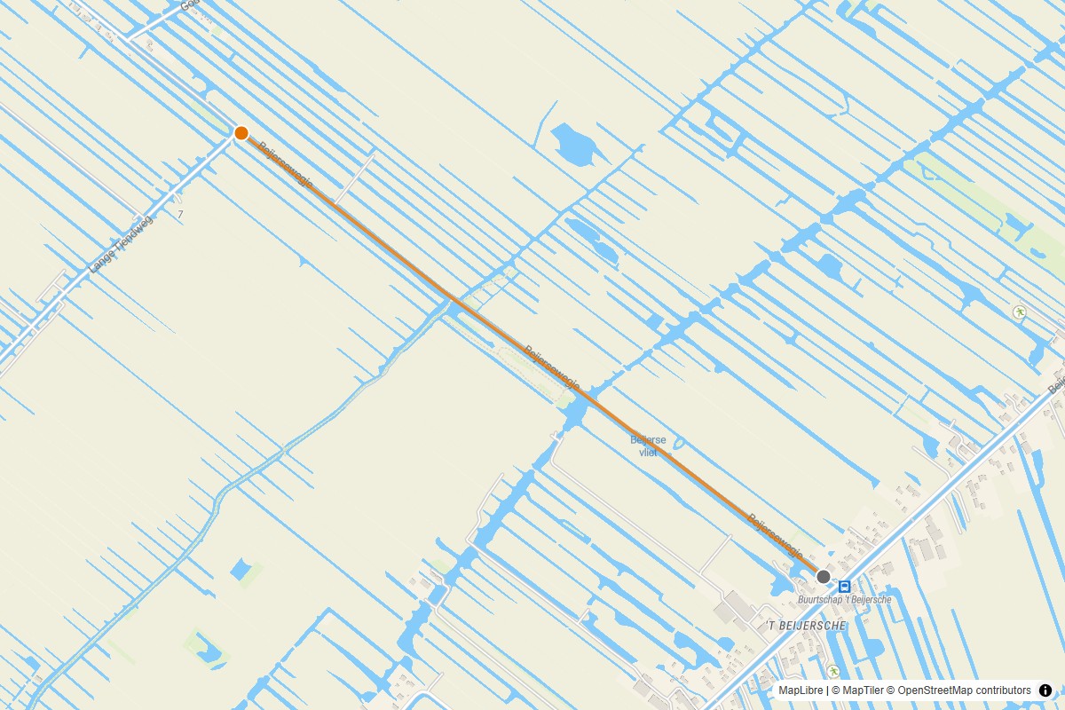 Overzichtskaart van de gravelroute #39 Gravelstrook Beijersewegje bij Krimpenerwaard
