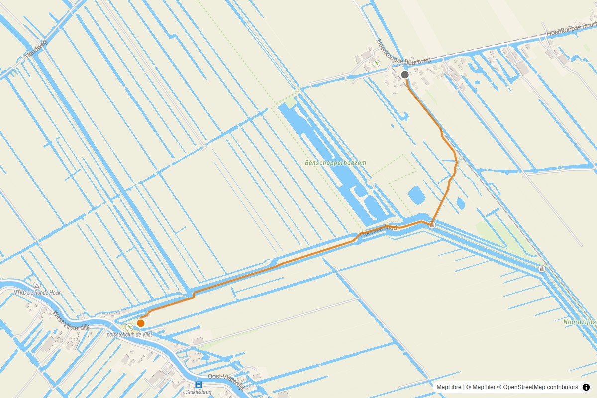 Overzichtskaart van de gravelroute #41 Gravelstrook Hoonaardpad bij Haastrecht