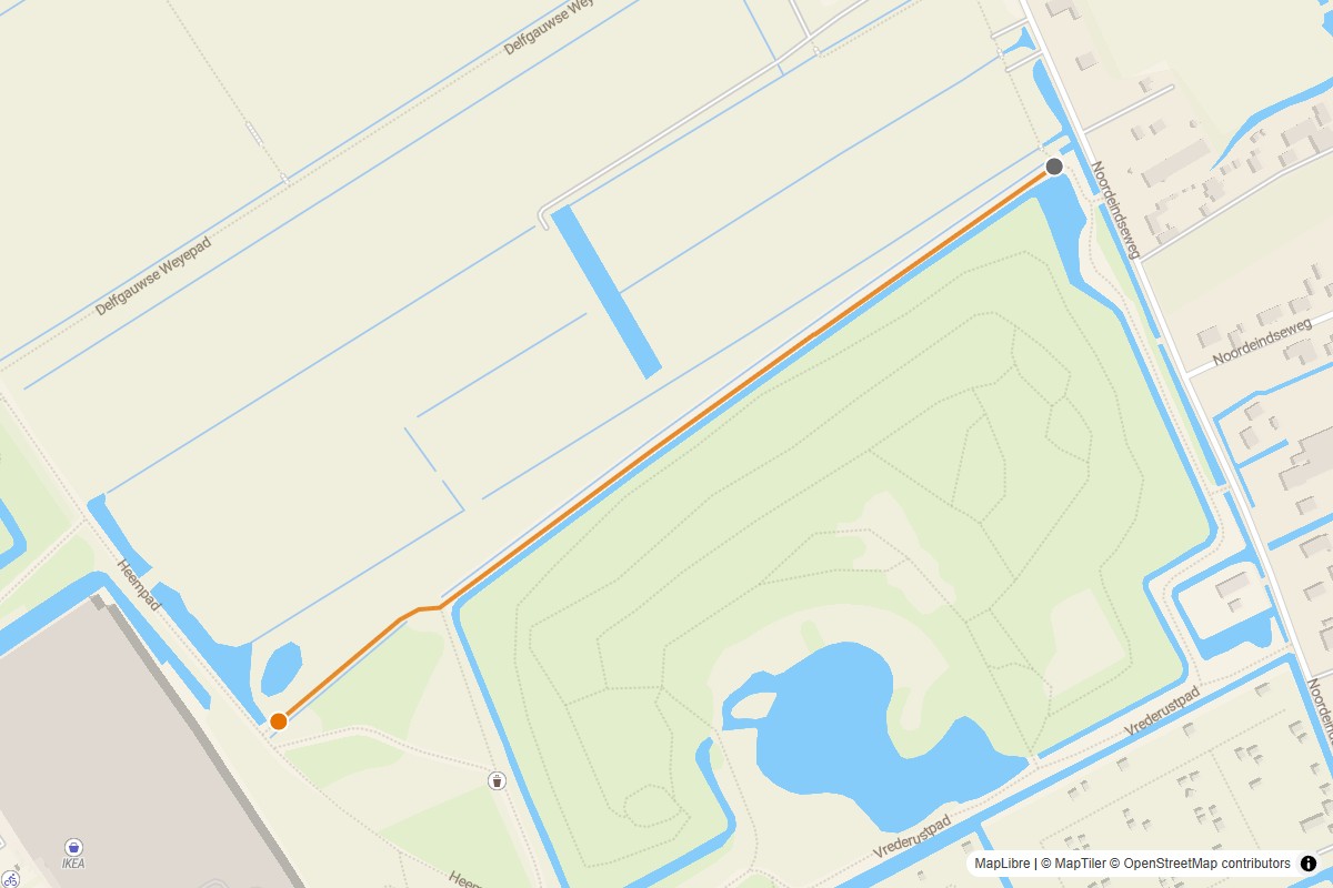 Overzichtskaart van de gravelroute #42 Gravelstrook Ikea Gravel Sprint bij Delft