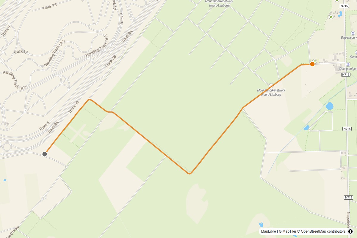 Overzichtskaart van de gravelroute #62 Gravelstrook Lommelse Gracht bij Pelt