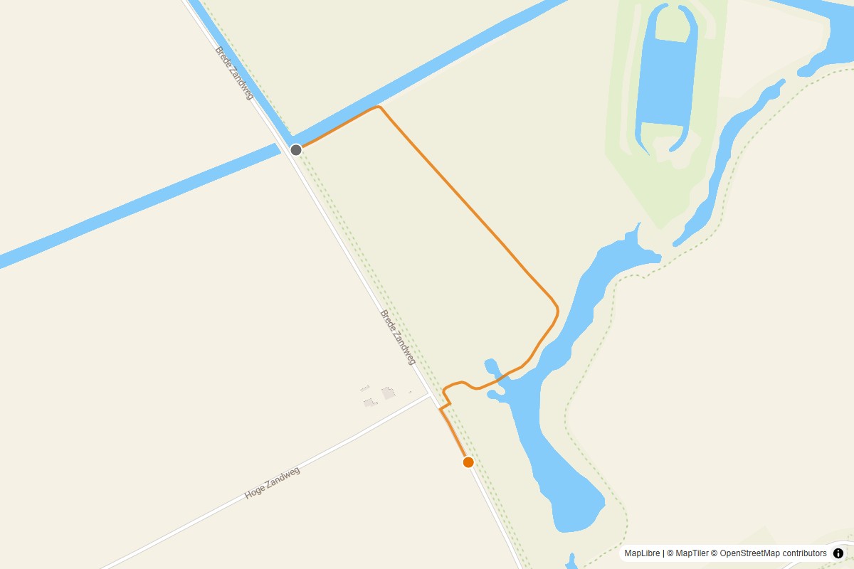 Overzichtskaart van de gravelroute #79 Gravelstrook Trappe door et gras bij Oosterland