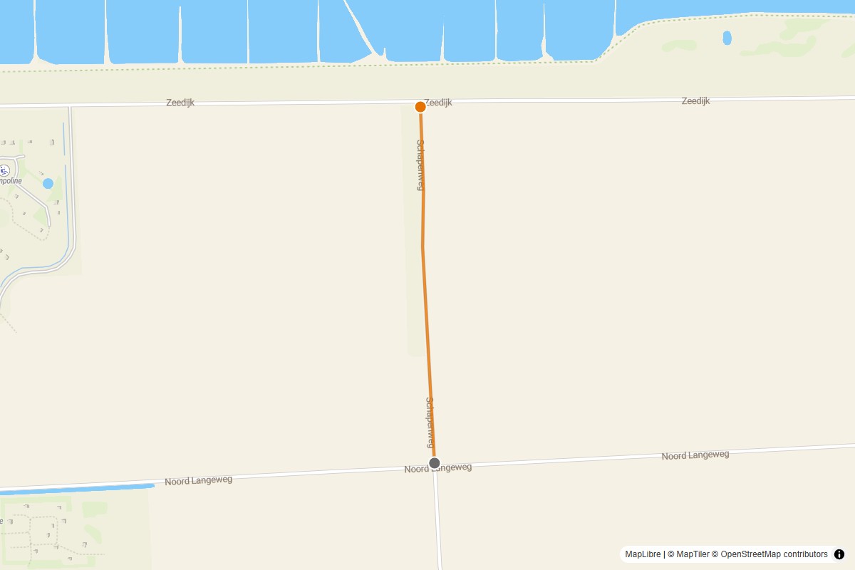 Overzichtskaart van de gravelroute #82 Gravelstrook Schapenweg bij Zonnemaire